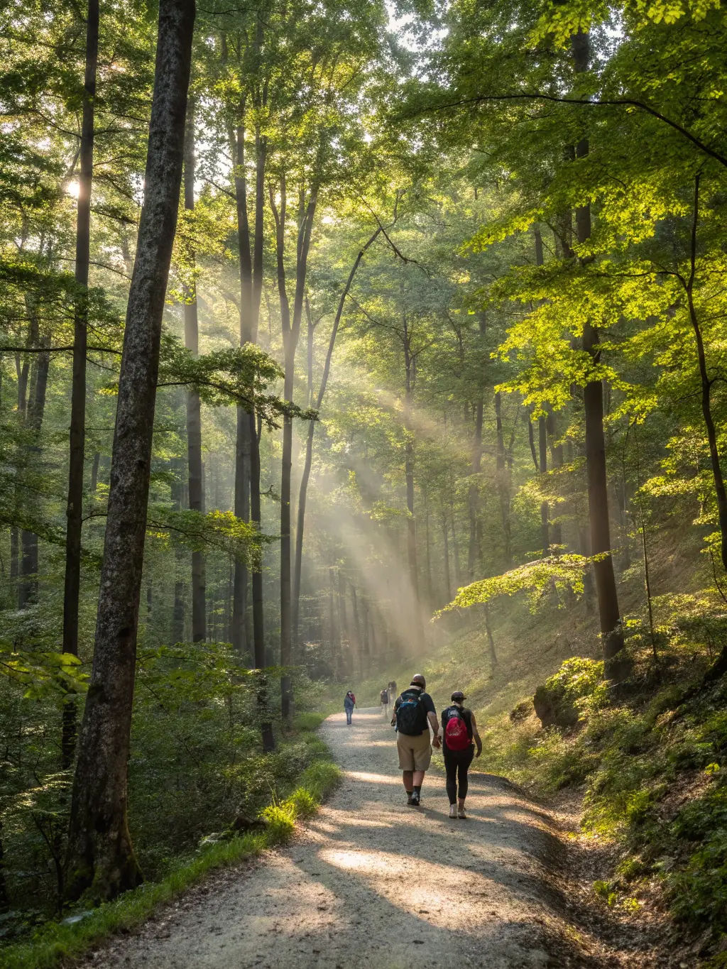 A scenic view of a newly restored walking trail in Peyrelevade, showcasing the natural beauty and accessibility for community members.
